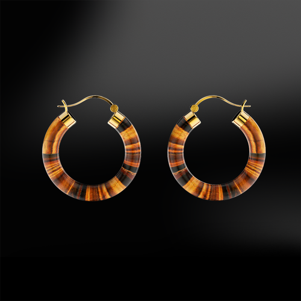 Tiger eye deals hoop earrings