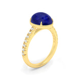 Cabochon Sapphire and Diamond Ring, 18K Yellow Gold