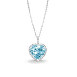 HEART AQUAMARINE & DIAMOND Necklace - MARCELLO RICCIO®