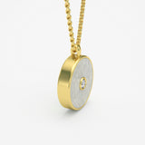 Mother of Pearl and Diamond Amulet Pendant, 18K Gold