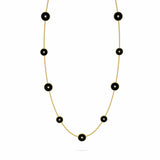 Black Agate & Diamond Amulet Necklace, 18K Yellow Gold