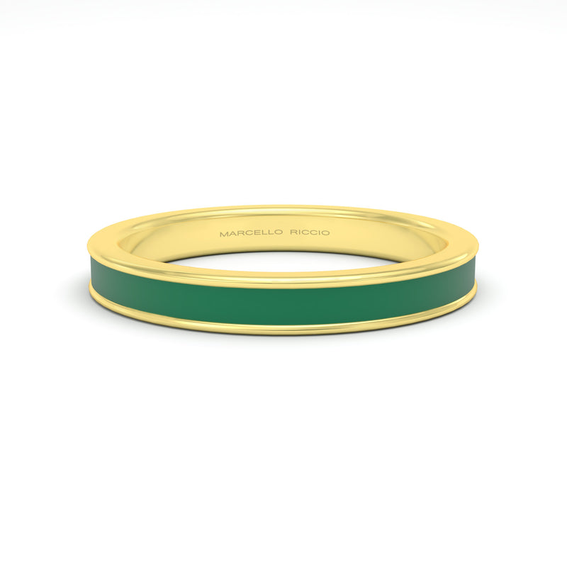 green emerald enamel silver gold plated vermeil 18k gold ring