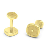 Solid Cushion Brushed Cufflinks, 18K Yellow  Gold