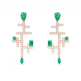  ivy emerald and diamonds 18k rose gold drop chandelier earrings