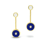 Lapis Lazuli and Diamond Amulet Drop Earrings, 18K Gold