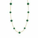 Malachite & Diamond Amulet Necklace, 18K Yellow Gold