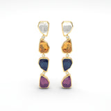 RAW MULTICOLOUR GEMSTONE ETERNITY EARRINGS