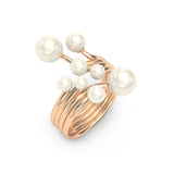 Round White Multi Pearl, 18K Rose Gold Ring