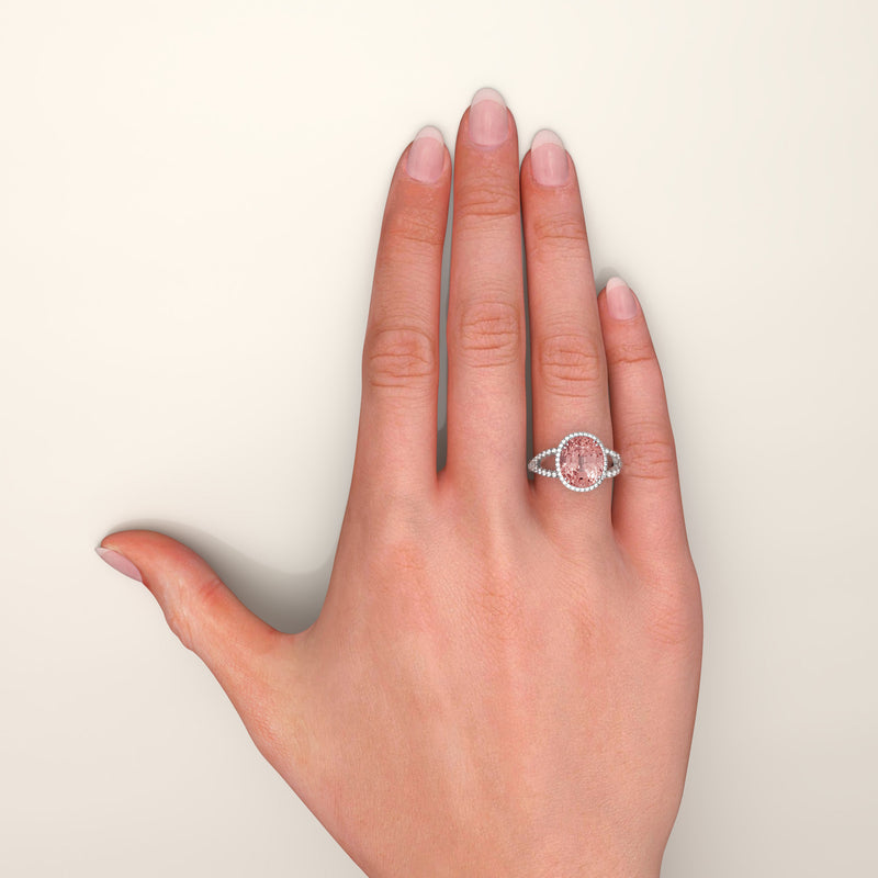 OVAL PADPARADSCHA SAPPHIRE & DIAMOND Ring