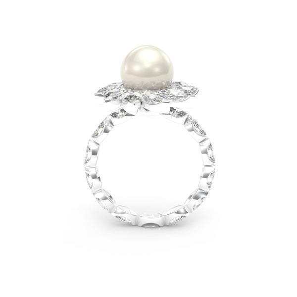 PEARL & DIAMOND MARQUISE Ring - MARCELLO RICCIO®