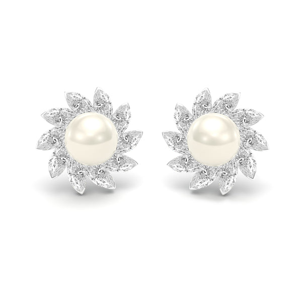 PEARL & DIAMOND MARQUISE Earrings