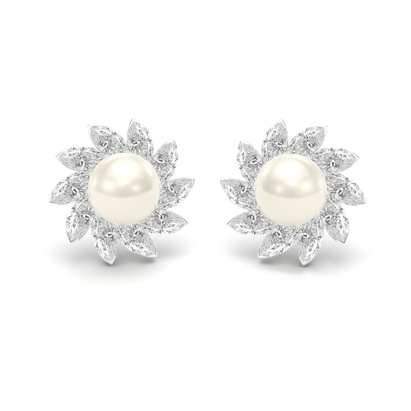 PEARL & DIAMOND MARQUISE Earrings - MARCELLO RICCIO®