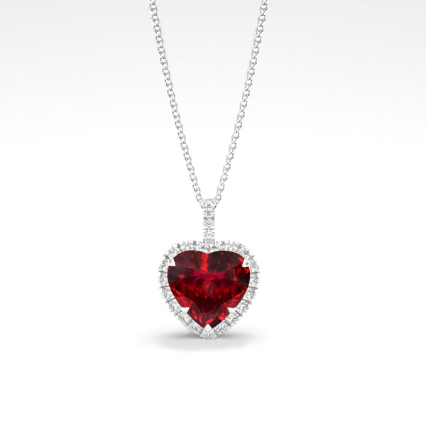 HEART RUBY & DIAMOND Necklace