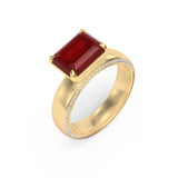 Ruby and Diamond Cocktail Ring, 18K Yellow Gold