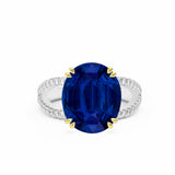 Oval Blue Sapphire and Diamond Engagement Ring, Platinum