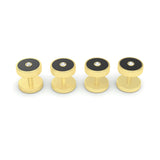 Round Onyx and Diamond Shirt Studs, 18K Yellow Gold