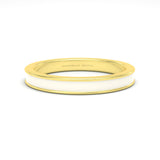 white enamel silver gold plated vermeil 18k gold ring