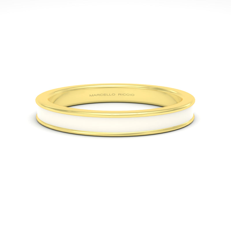 white enamel silver gold plated vermeil 18k gold ring