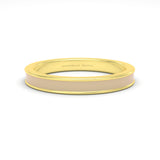 beige cream enamel silver gold plated vermeil 18k gold ring