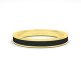 black enamel silver gold plated vermeil 18k gold ring