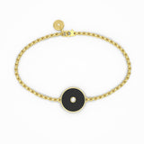 Black Agate and Diamond Amulet Charm Bracelet, 18K Gold