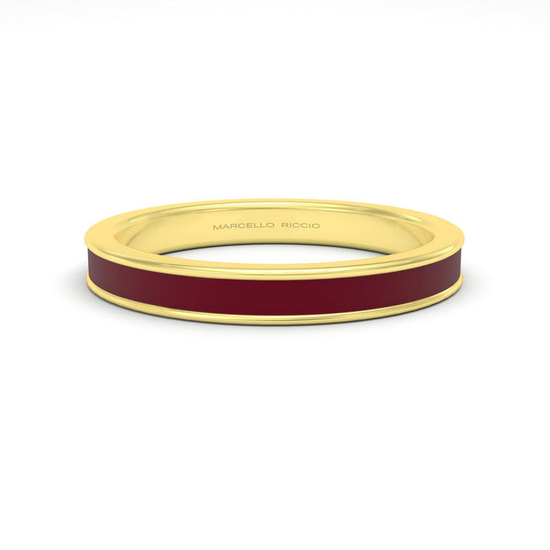 burgundy red enamel silver gold plated vermeil 18k gold ring