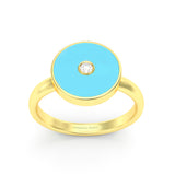 Turquoise and Diamond Amulet Ring, 18K Gold