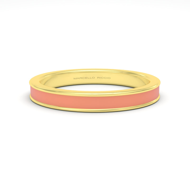 coral enamel silver gold plated vermeil 18k gold ring