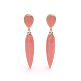 Coral and Diamond Drop Spike Earrings, 18K Rose Gold