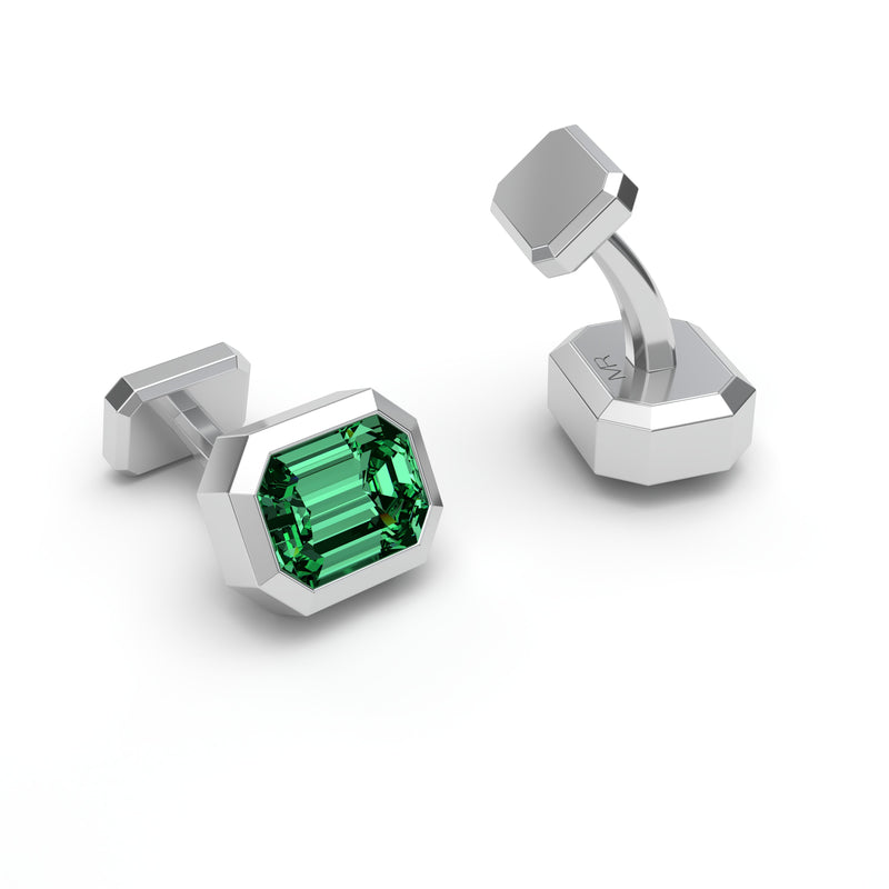 Octagon Emerald, 18K White Gold