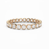 Round Diamond Bezel Set Eternity Ring, 18K Rose Gold