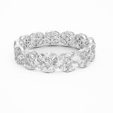 Floral Diamond Claw Set Eternity Ring, 18K White Gold or Platinum