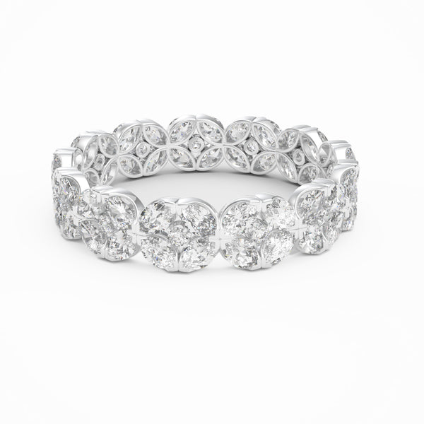 FLORAL DIAMOND CLAW SET ETERNITY RING