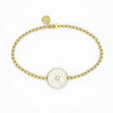 Mother of Pearl and Diamond Amulet Charm Bracelet, 18K Gold