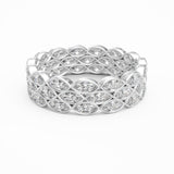 Marquise Diamond Bezel Set Triple Row Eternity Ring, 18K White Gold or Platinum