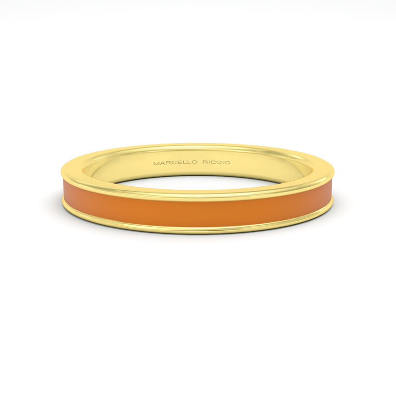 orange enamel silver gold plated vermeil 18k gold ring