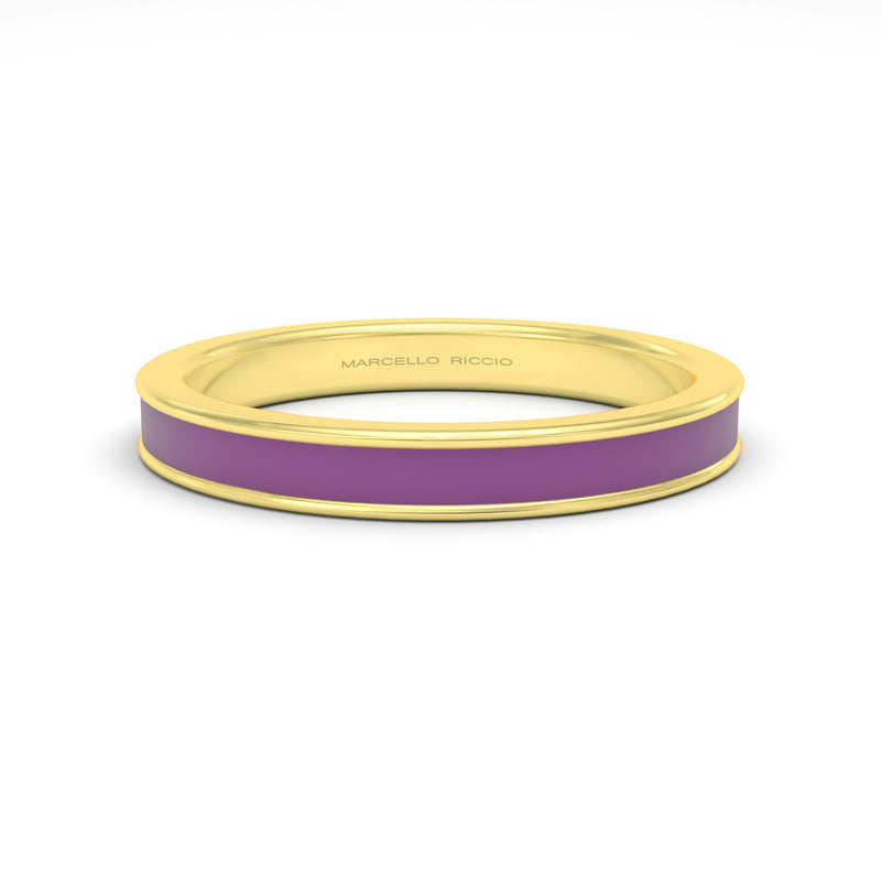 purple enamel silver gold plated vermeil 18k gold ring