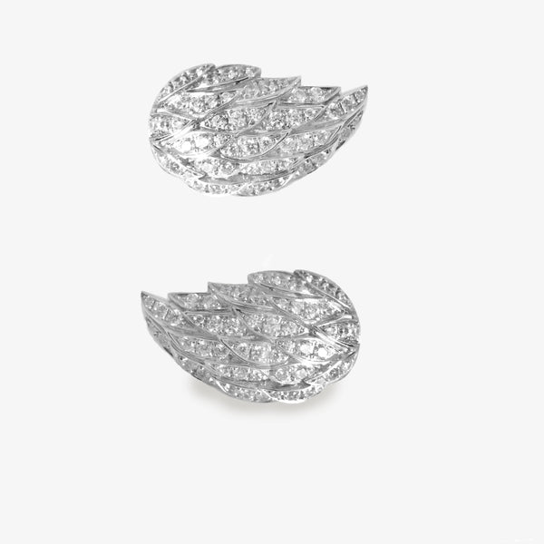 DIAMOND Gold Owl Wing Earrings