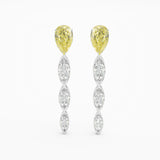 PEAR YELLOW & MARQUISE WHITE DIAMOND Earrings