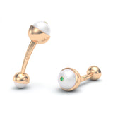 Emerald and Pearl Ballon Cufflinks, 18K Rose Gold