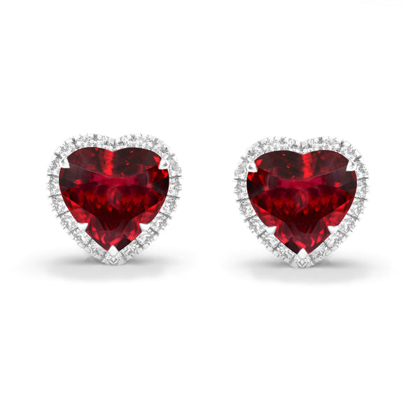 HEART RUBY & DIAMOND Earrings