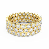 Round Diamond Triple Row Bezel Set Eternity Ring, 18K Yellow Gold