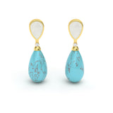 MOTHER OF PEARL, DIAMOND & TURQUOISE Earrings