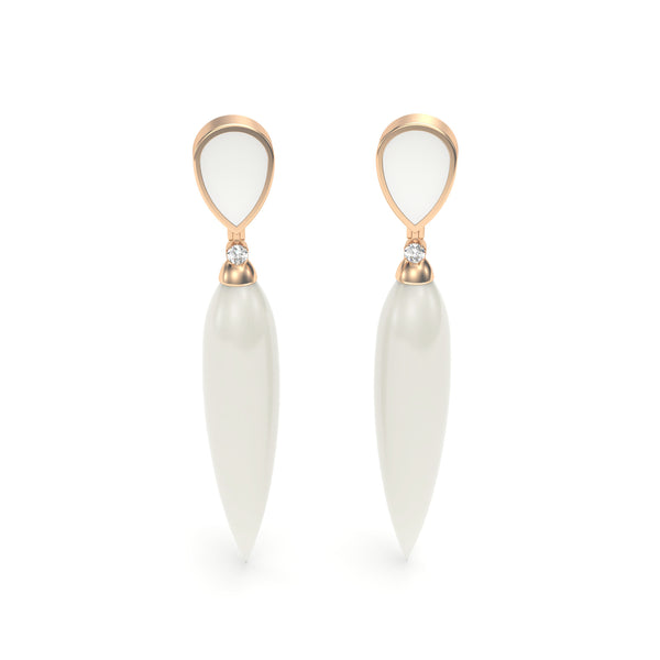 WHITE AGATE & DIAMOND Earrings