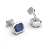 Octagon Blue Sapphire, 18K White Gold